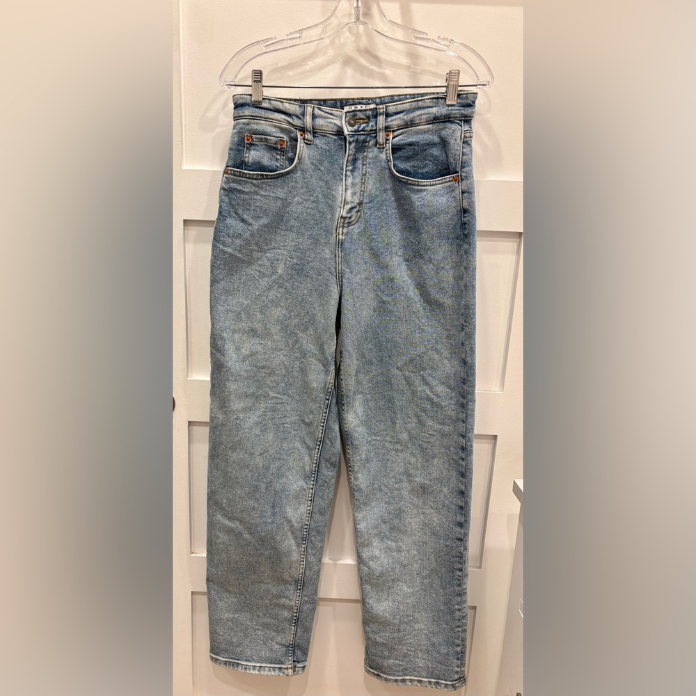 Motel Rocks Light Blue Flared Wide-Leg Jeans